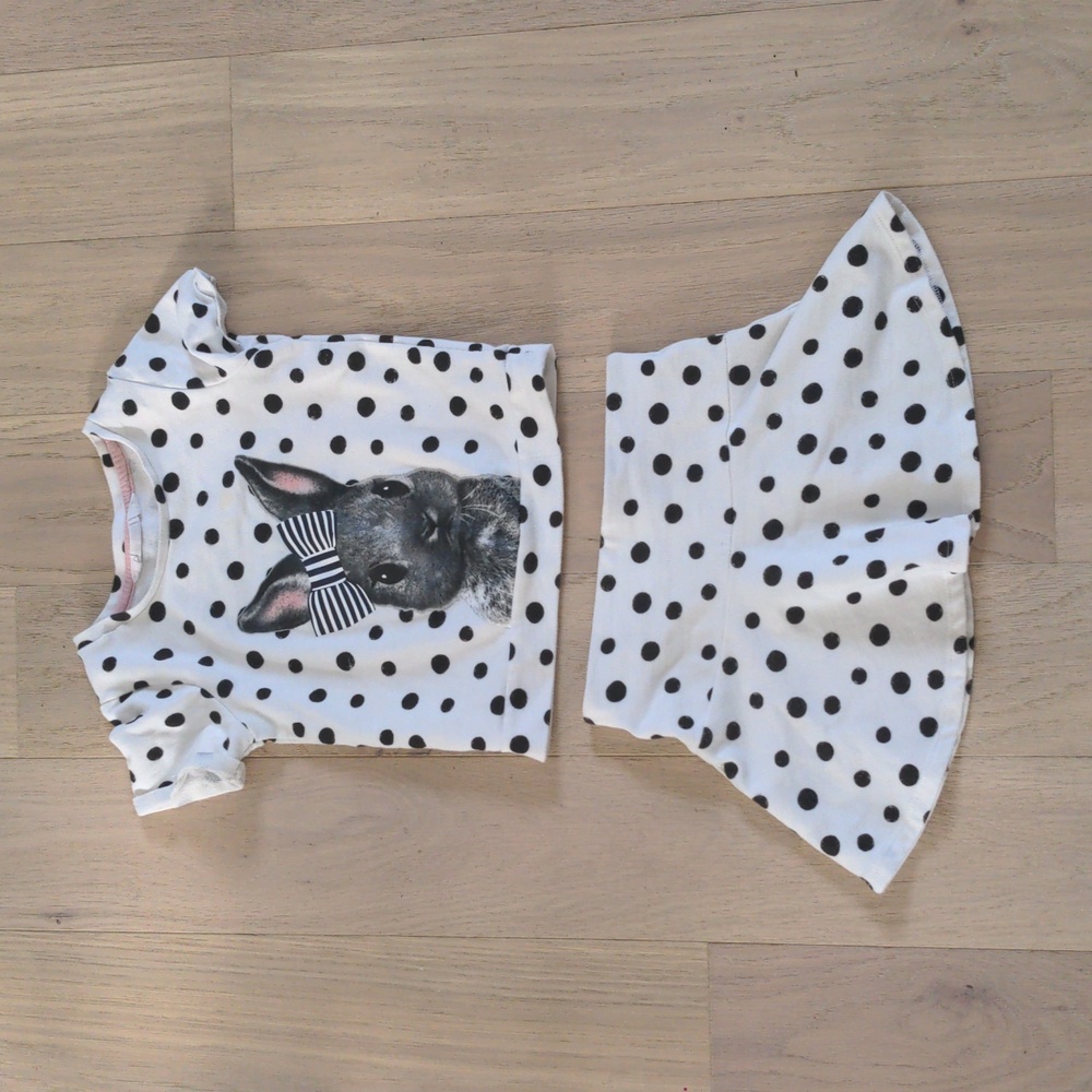 H&M 2 piece outfit sweater skirt bunny 2-4 Y